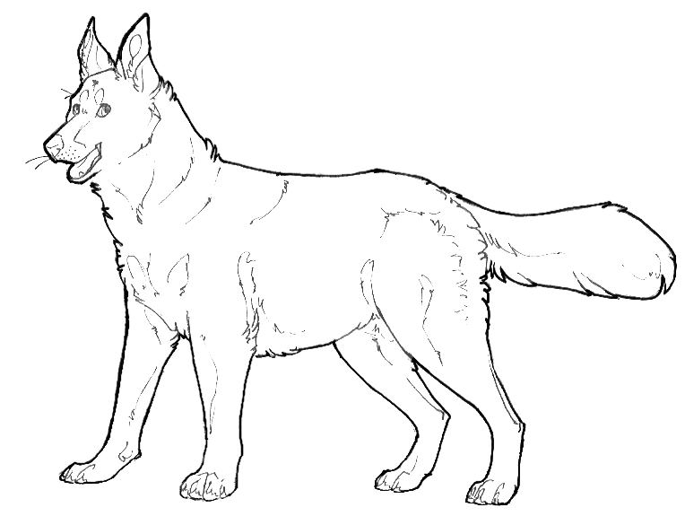 Free Dog Line-Art