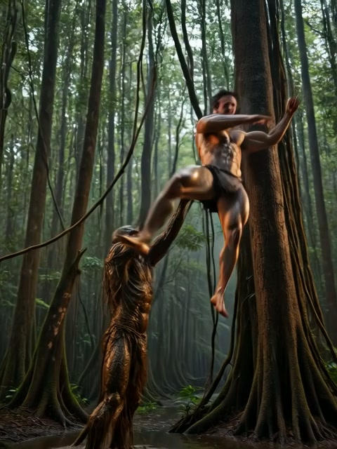 Tarzan fights swamp monster by TarzanInPeril on DeviantArt