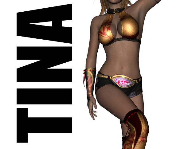 Tina Armstrong's Gold Outfit for Genesis 2 Female