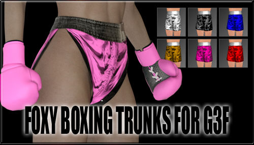 Foxy Boxing Trunks for Genesis 3 Female