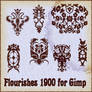 Flourishes 1900 brushes for Gimp