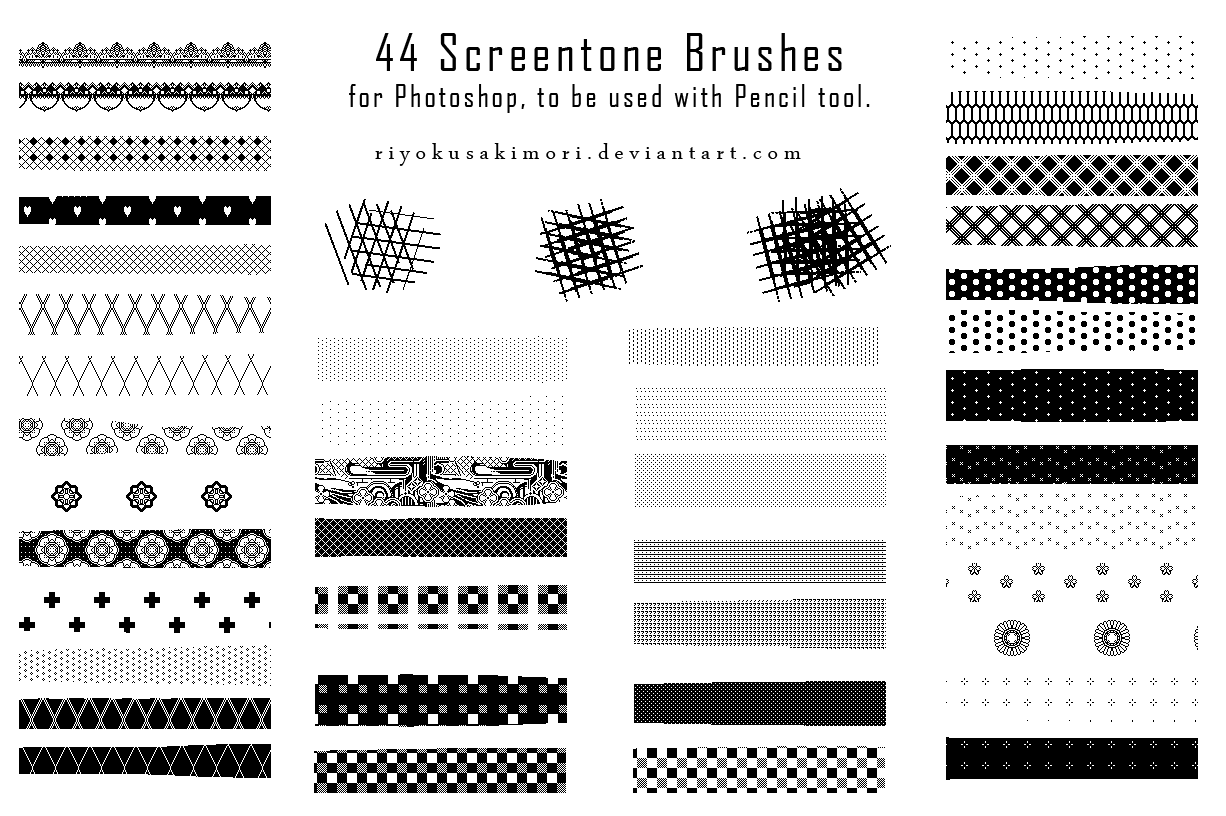 44 Pixel Screentone Brushes