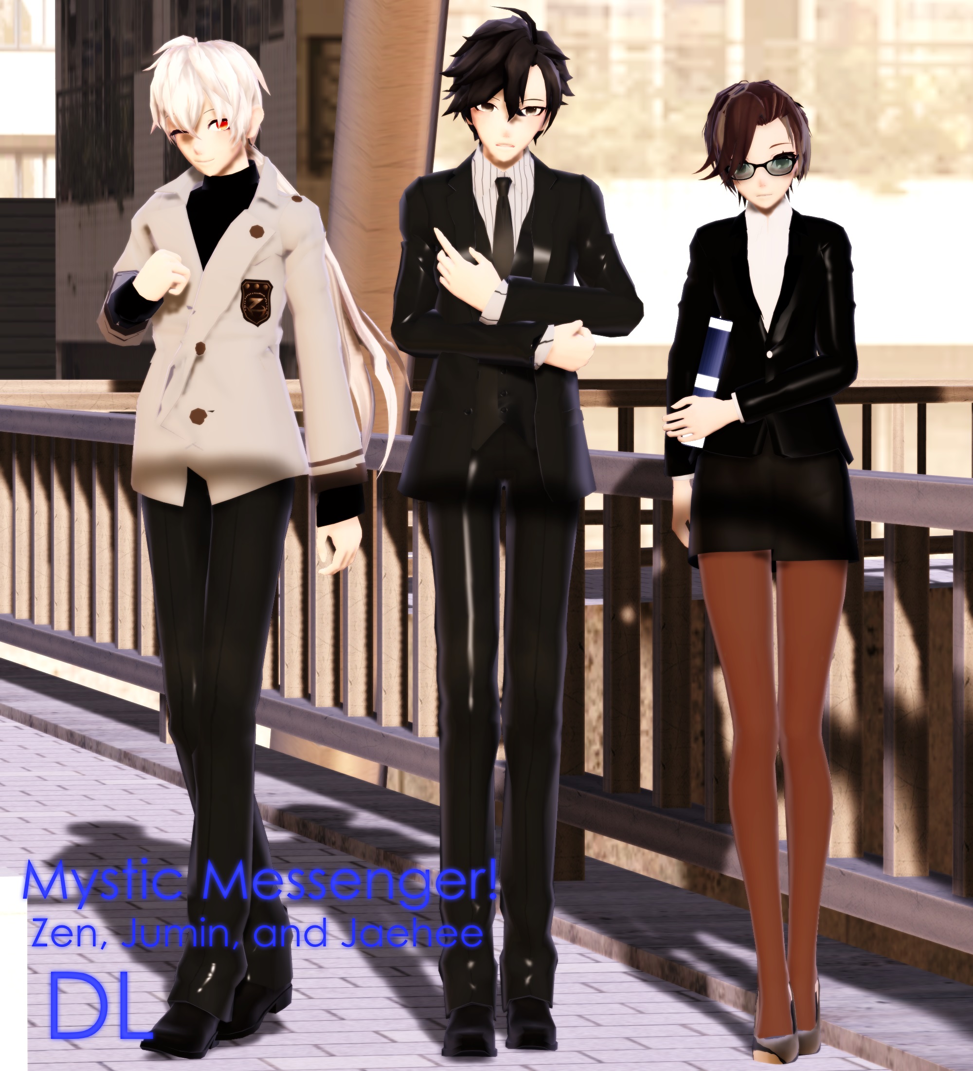 MMD Mystic Messenger Zen, Jumin, and Jaehee DL by ZKArti on DeviantArt