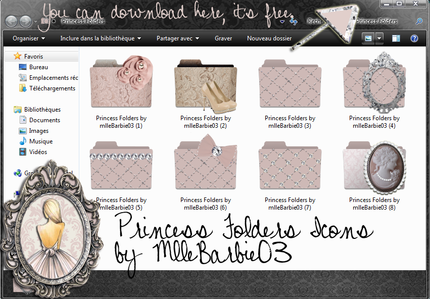 Princess Folders Icons for girls