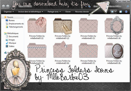 Princess Folders Icons for girls