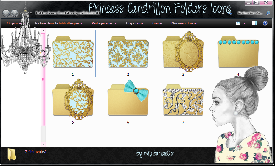 Princess Cendrillon Folders Icons By Mllebarbie03 On Deviantart