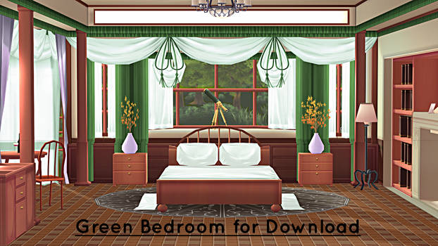 Green Bedroom Stage for MMD Download