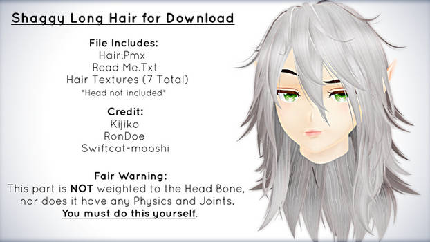 Shaggy Long Hair for Download [MMD]