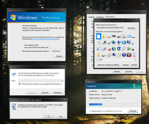 Windows XP Shell32.dll re-styled 3 variations