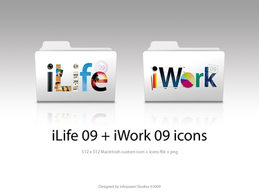 iWork iLife '09 folder icons