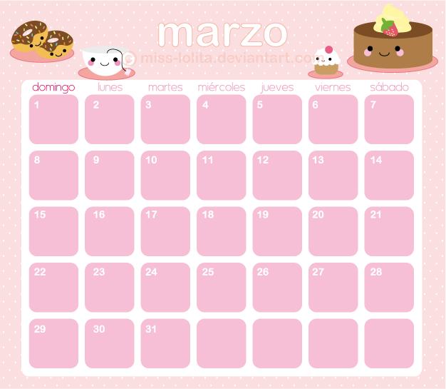 Calendario - marzo