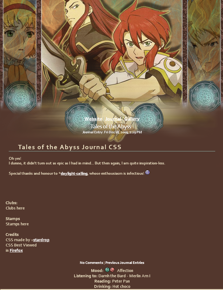 Tales of the Abyss Journal CSS by stardrop