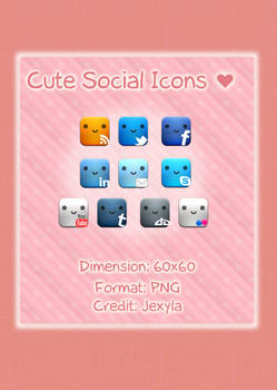 Cute Social Icons Set