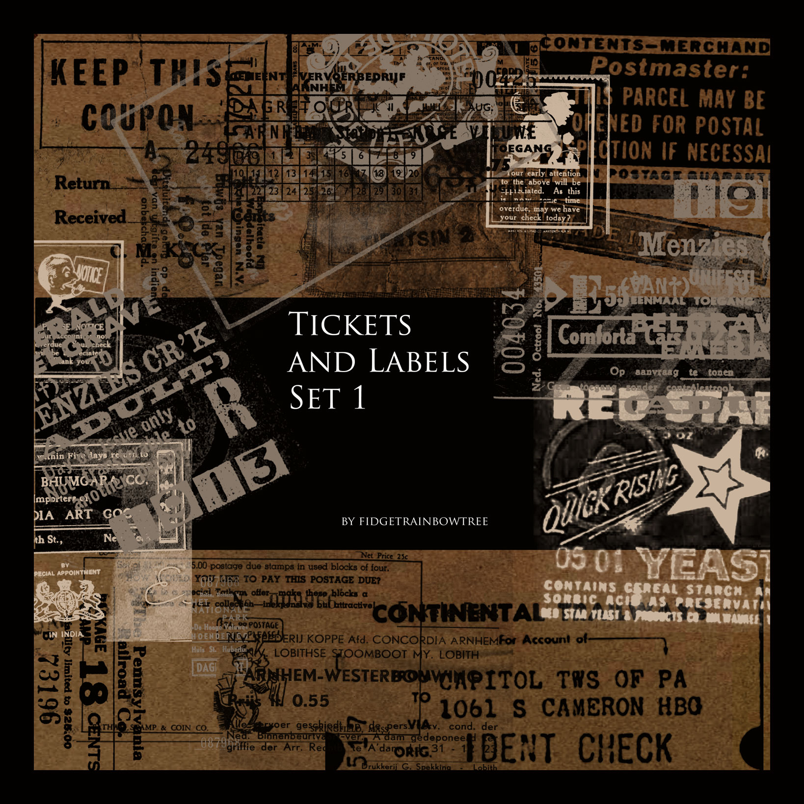 Tickets and Labels Brush Set