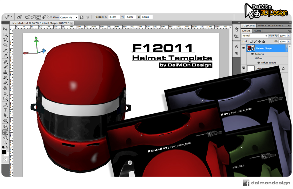 3d Helmet Templates For F12011 By Daimonhu On Deviantart