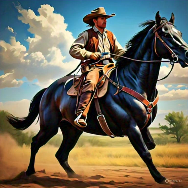 A Lone Cowboy Rides A Powerful Black2 by Bashford61 on DeviantArt