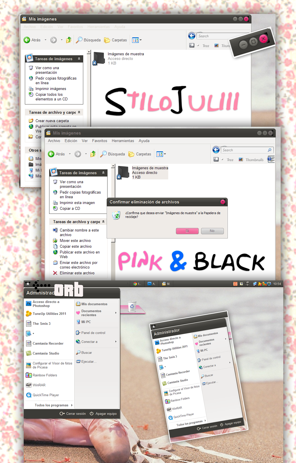 Pink and Black By StiloJuliii FOR WINDOWS XP