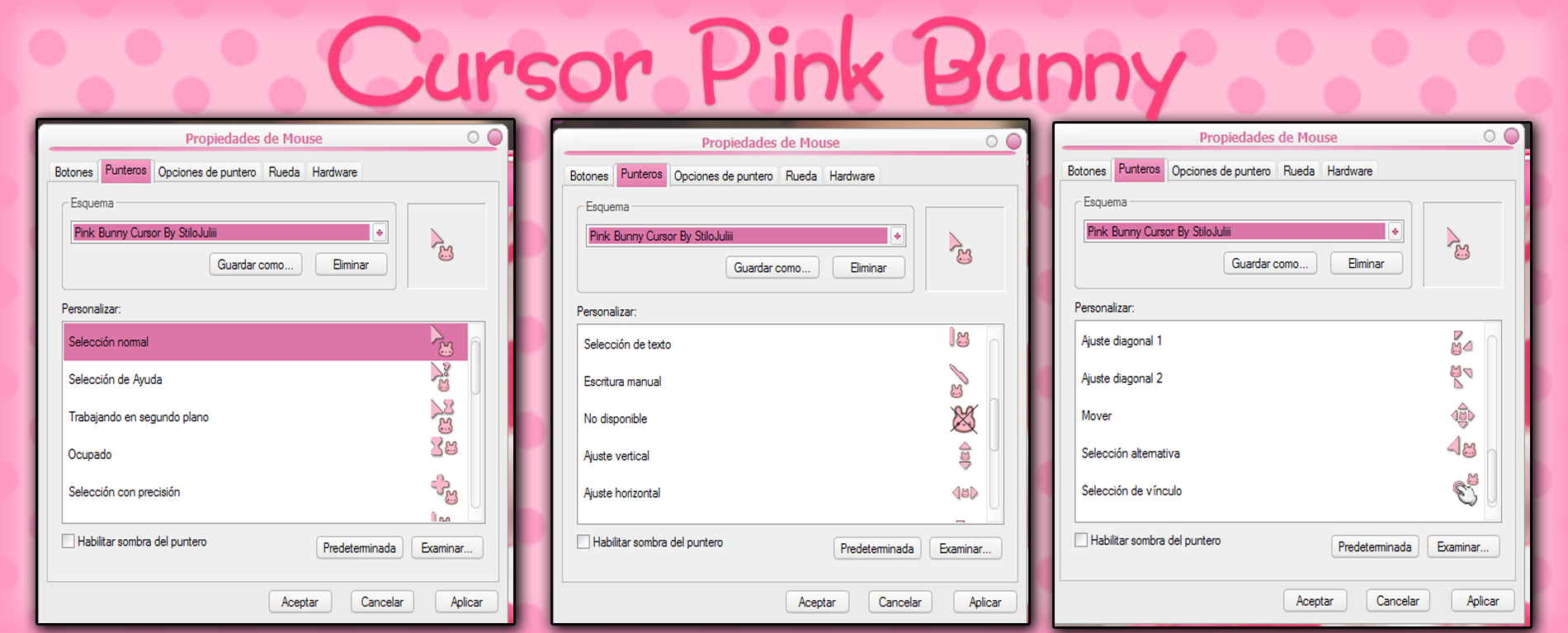 Pink Bunny Cursor By StiloJuliii