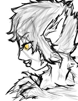 Fem werewolf color splash