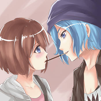 Max and Chloe Pocky Game by kyuyoukai