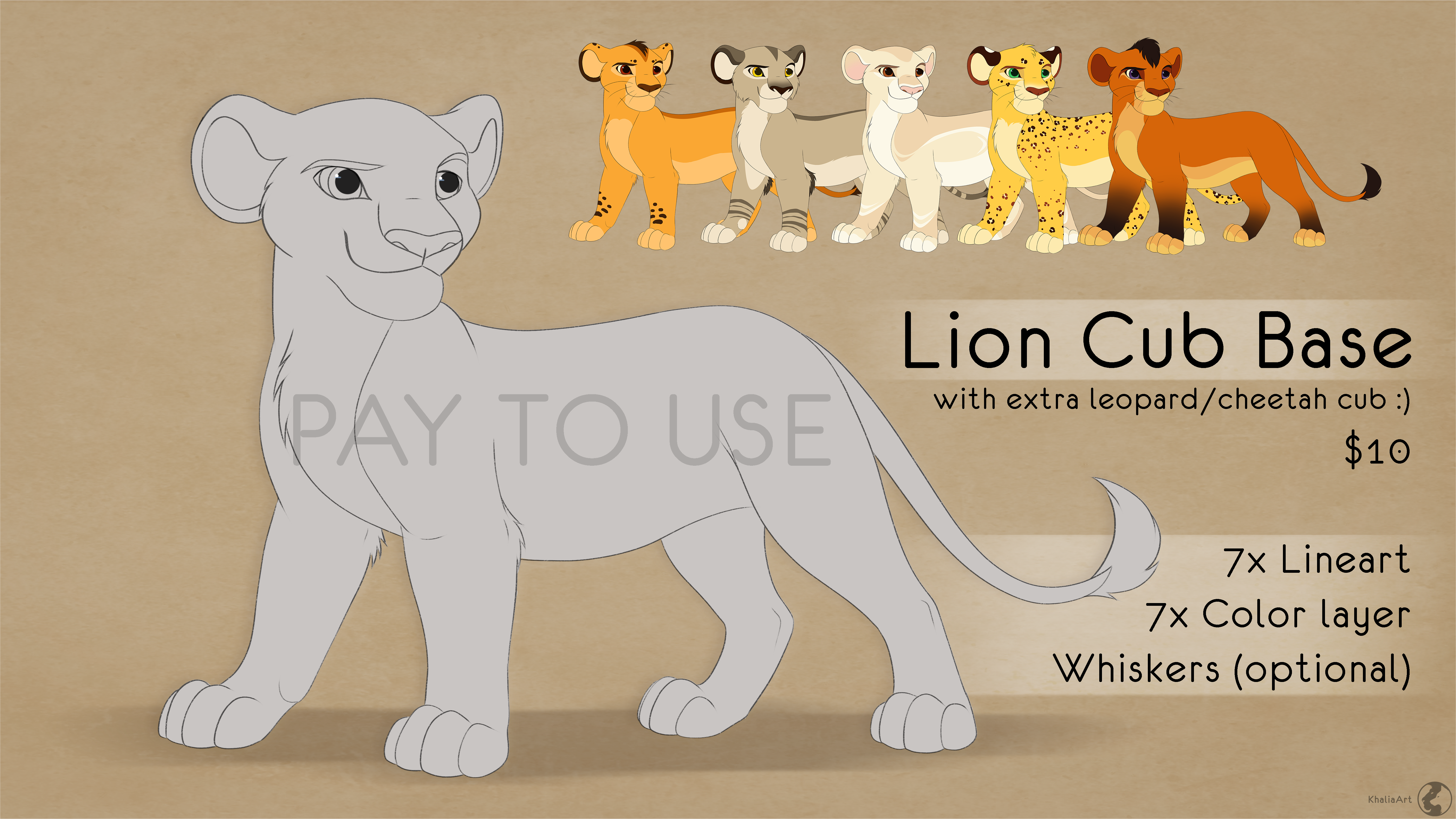 Lion Cub Base by KhaliaArt on DeviantArt