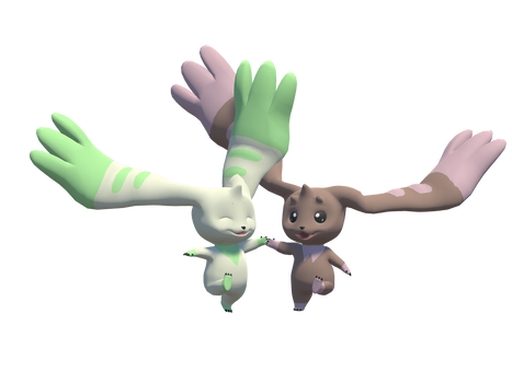 Terriermon And Lopmon (FBX+Blend)