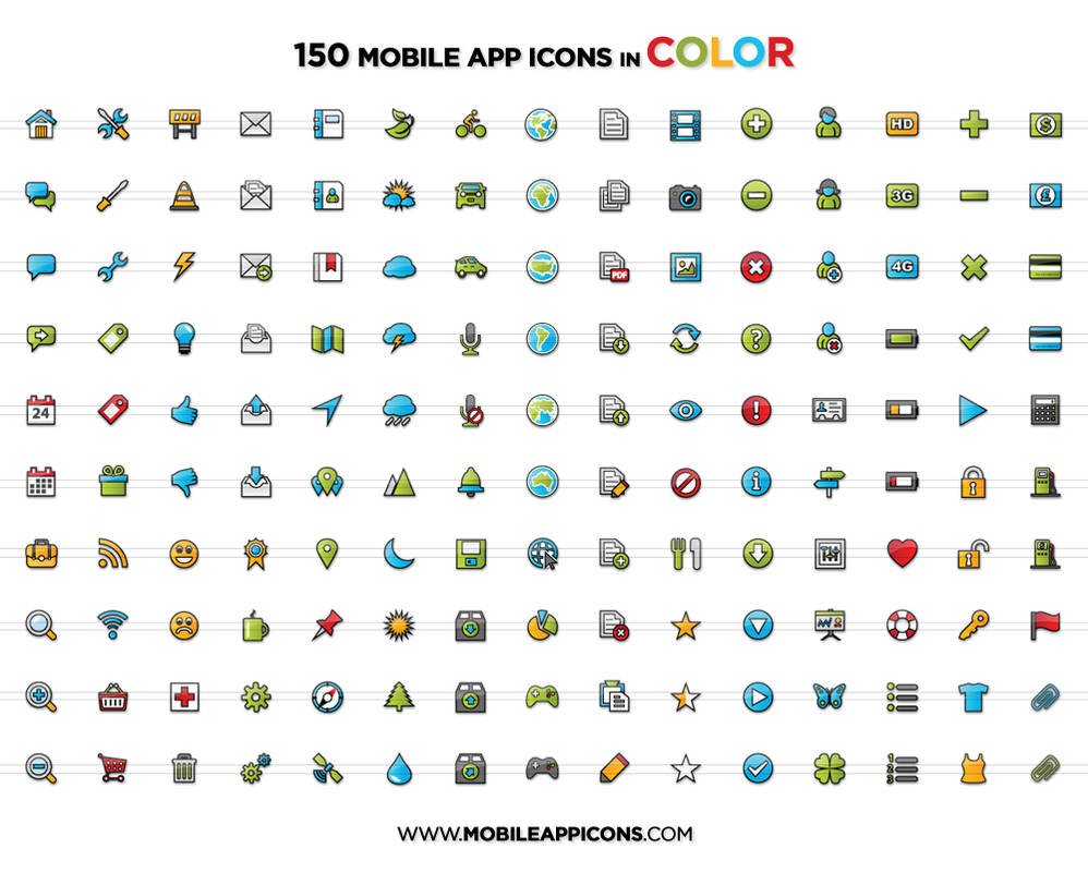Mobile App Icons in Color by yt458 on DeviantArt
