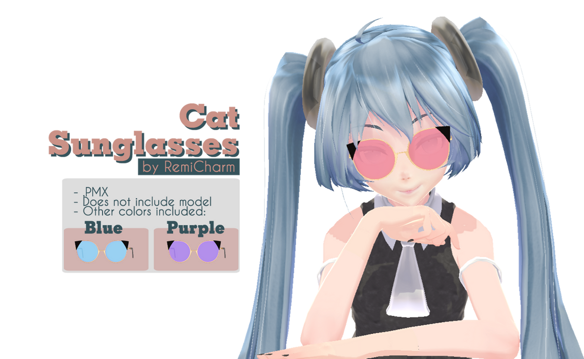 MMD Cat Sunglasses [DL] by RemiCharm on DeviantArt