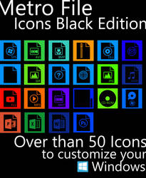 Metro File Type Black Icons