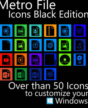 Metro File Type Black Icons