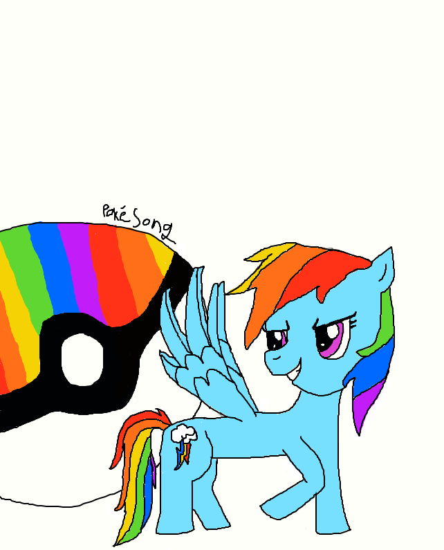Rainbow Dash With Poke Ball by PokeSong on DeviantArt
