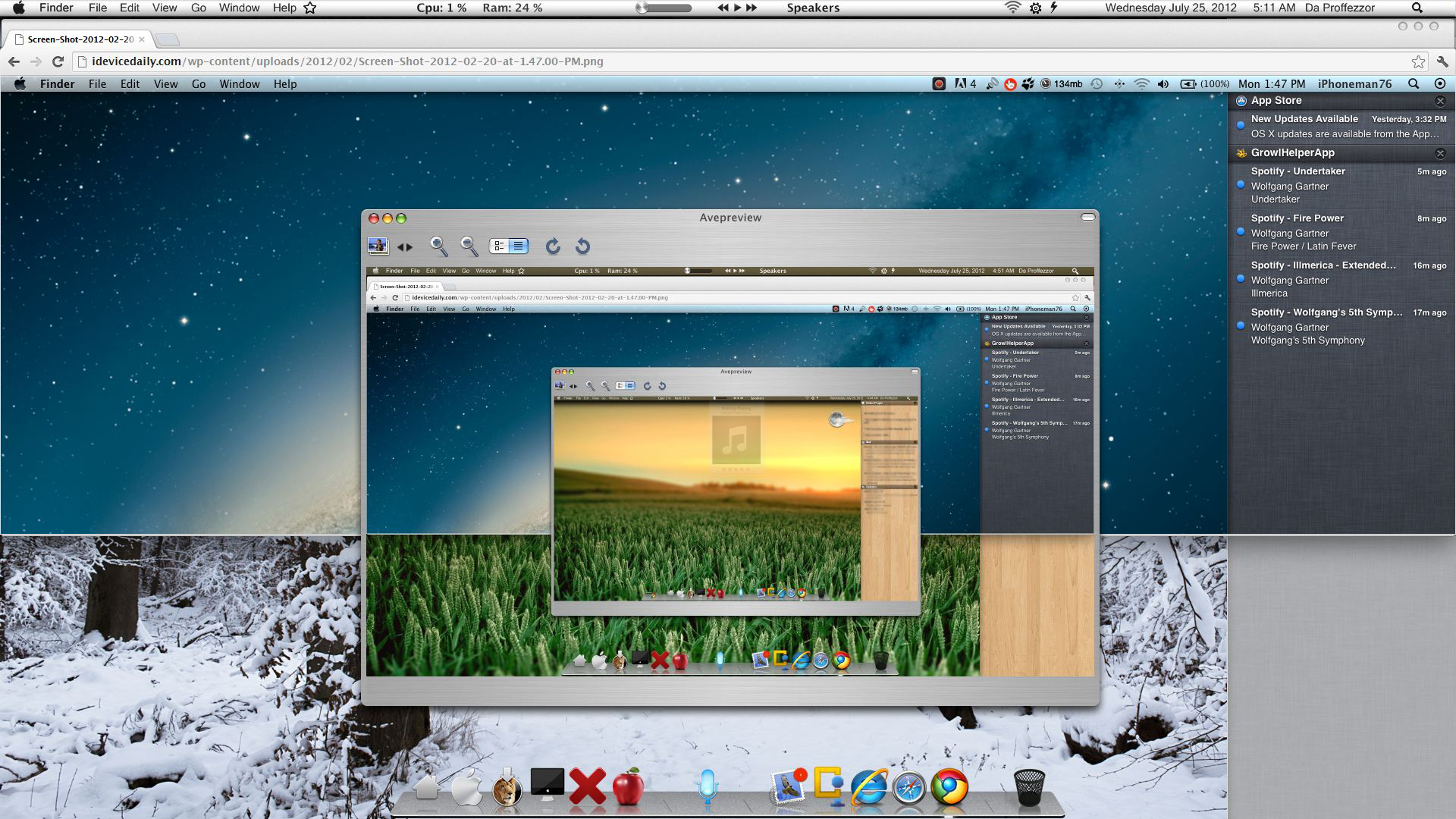 OS X Mountain Lion Task bar (White) For Windows 7