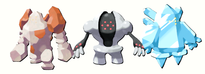 Regirock, Registeel, and Regice