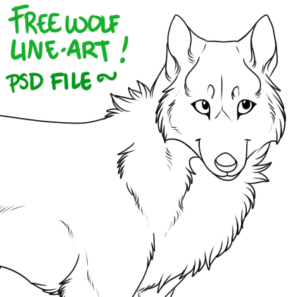 Photoshop Wolf Lineart