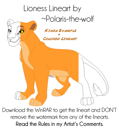 Lioness Linearts by Polaris-the-wolf