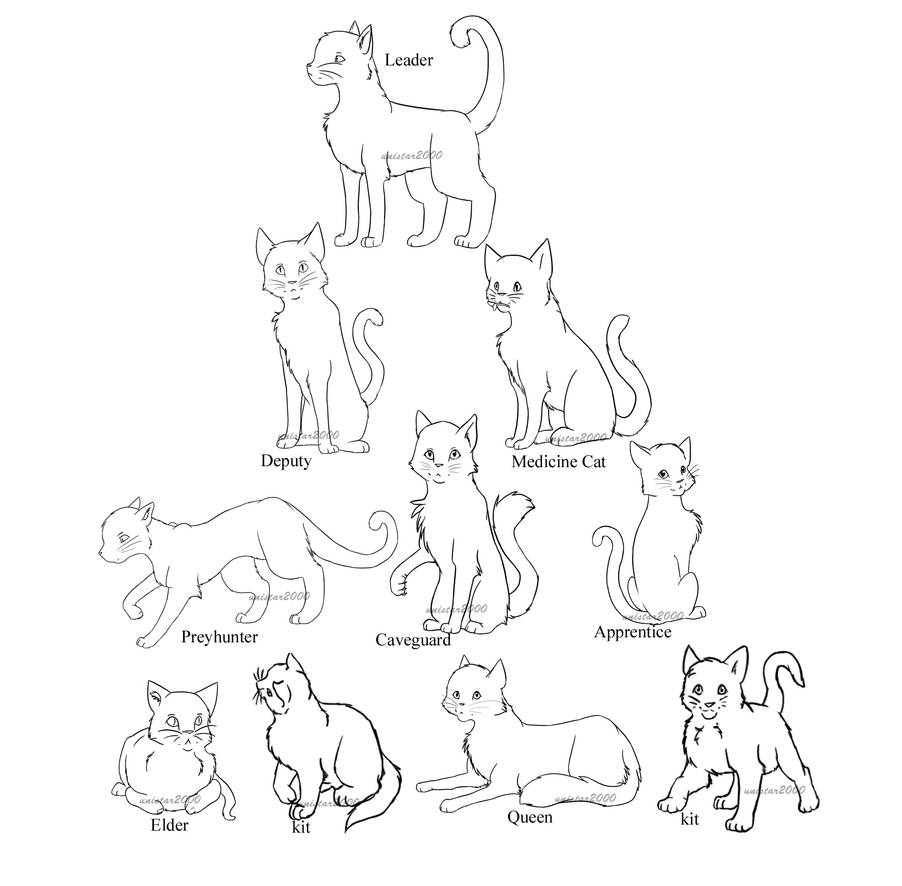 Warrior Outlines By Unistar2000 On Deviantart