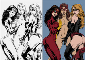 Three hot ladies from Marvel - Flats