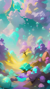Animated Watercolor Texture Fantasy Garden Phone W