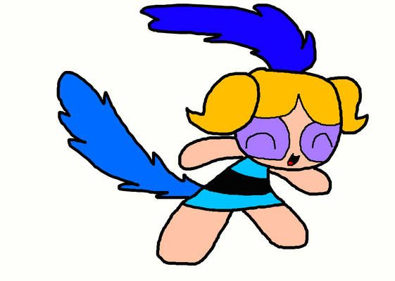 Drawing of Bubbles acting like the Roadrunner