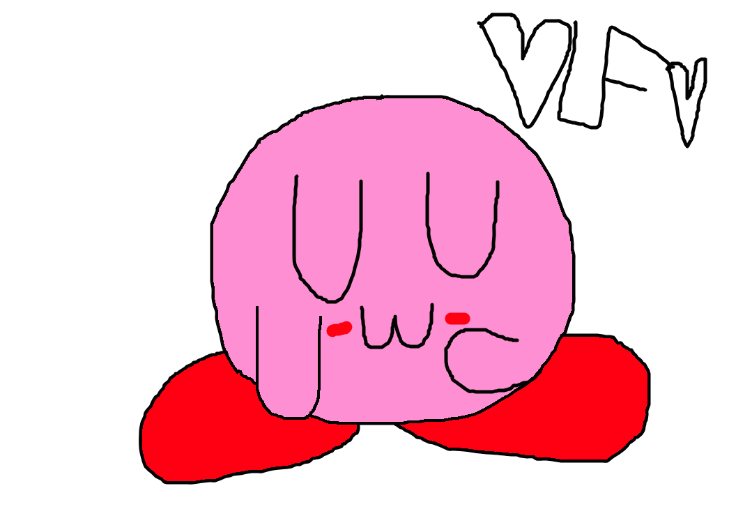Drawing of Kirby making the UwU by LaceyPowerPuffGirl on DeviantArt