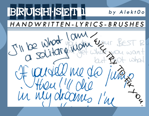 Brush-Set: Handwritten Lyrics