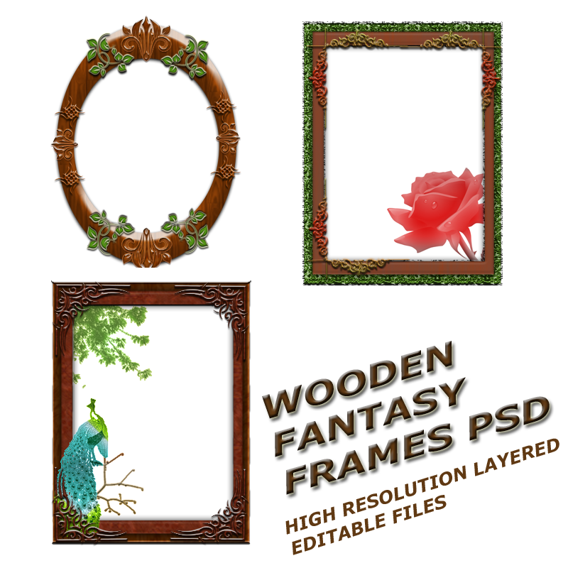 Wooden Fantasy Frames PSDs by BABI40 on DeviantArt