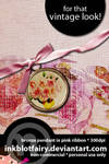 Bronze Pendant in Pink Ribbon by inkblotfairy