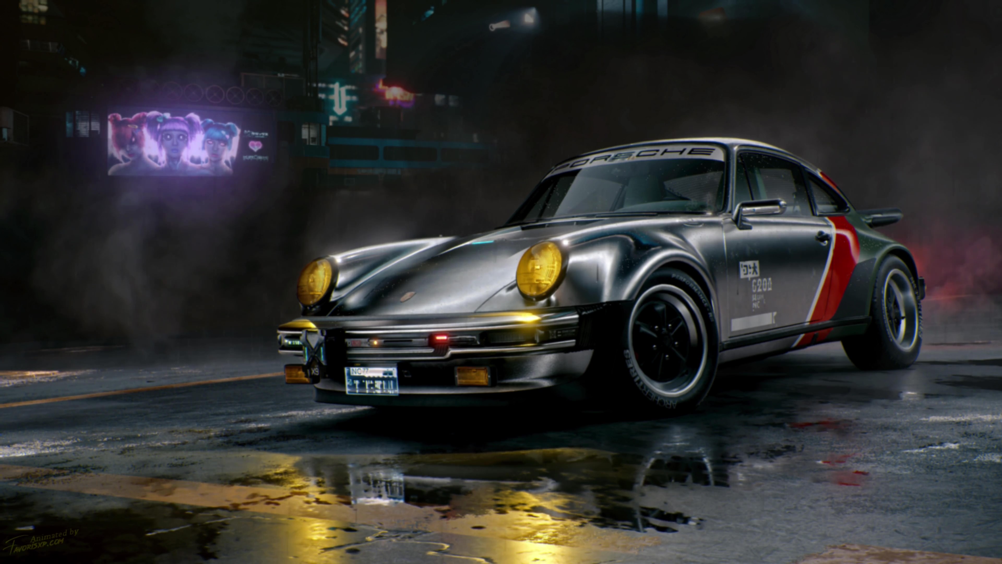 Porsche 911 Animated Wallpaper - Cyberpunk 2077 by Favorisxp on