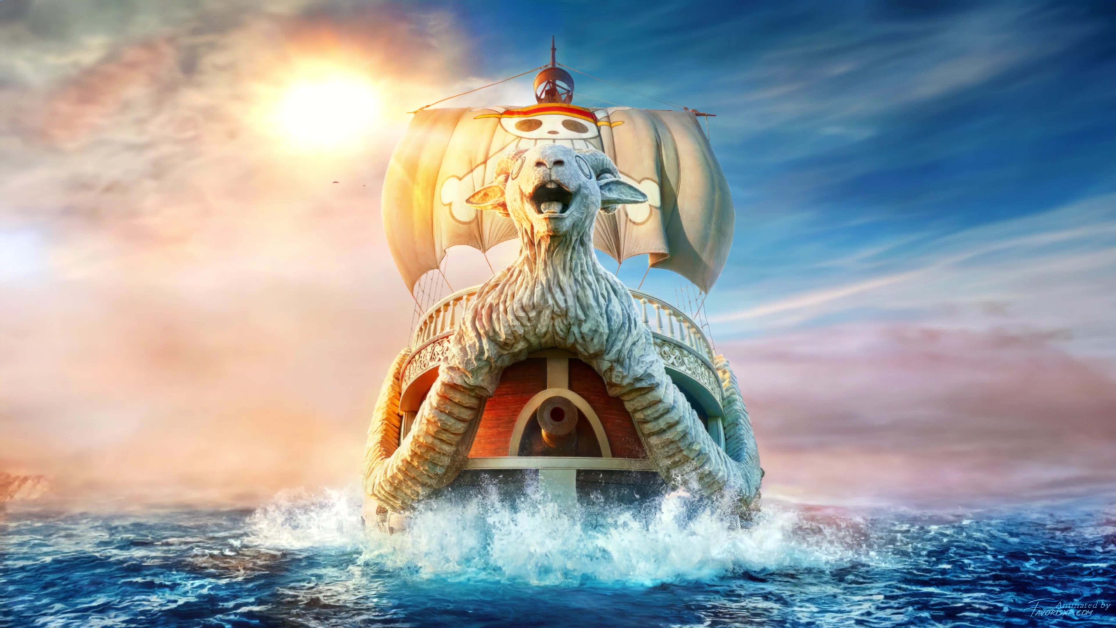 Going Merry and thousand sunny, One Piece anime, HD Wallpaper