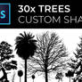 30x Trees custom shapes for Photoshop