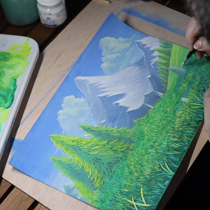 Chibi Meadow Gouache video painting process by Syntetyc on DeviantArt
