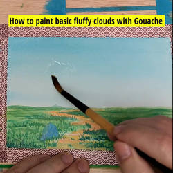 How to paint fluffy clouds - Gouache Mini tutorial