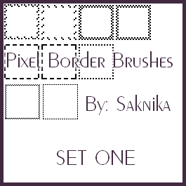 Pixel Border Brushes: SET 1