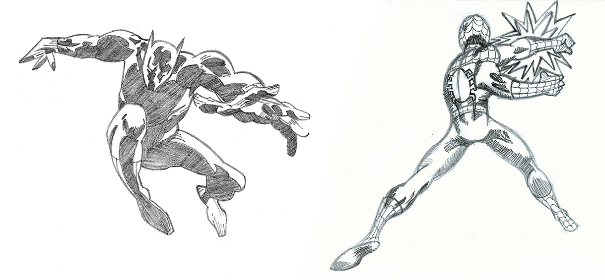 Black Panther Leaping and Spider-Man POW!